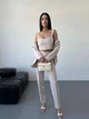 Жіночий класичний костюм трійка (піджак+топ+брюки) Uaclothes 42-44 Бежевий (like34243-146511349) - зображення 1