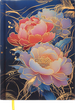 Ежедневник недатированный полиграфический Buromax Peony А5 336 страниц Темно-синий (BM.20170-03) - изображение 1