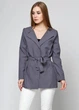 Женский классический пиджак с пояском Подіум 21219-GREY XS Серый - изображение 3