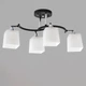Люстра потолочная Light House SR-20291/4 BK+CR L680*W470*H220 E27 черная + хром, плафоны белые - изображение 1