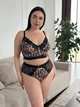 Комплект белья plus size топ и трусики, лео с кружевом, 3XL - изображение 3
