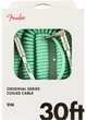 Кабель инструментальный Fender Cable Original Series 30' Coil Surf Green - изображение 2