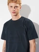 Футболка хлопковая длинная мужская Armani Exchange 11546 S Темно-синяя (smt2000000036366) - изображение 4