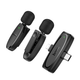 Микрофон-петличка HOCO L15 Dual-mic clip-on wireless digital microphone (iP/Type-C) Black (6942007638623) - изображение 2