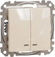 Вимикач 2-клавішний з підсвіткою Schneider Electric Sedna Design Бежевий SDD112105L - изображение 1