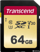 Карта пам'яті Transcend 500S SDXC 64GB Class 10 UHS-I U3 V30 (TS64GSDC500S) - зображення 1