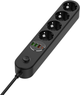Przedłużacz listwy zasilającej ColorWay 4 gniazda/4 USB (typ C PD20W + 3 USB QC3.0) (45 W) 2 m czarny (CW-CHE44PDB) - obraz 3