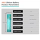 Аккумуляторные батарейки AAA GMCELL Li-ion 1300 mWh (4 шт) 1.5V Мизинчиковые перезаряжаемые 1000+ циклов (BT012) - изображение 5