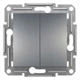 Переключатель двухклавишный Schneider Electric Asfora сталь EPH0600162 - изображение 1