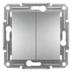 Переключатель двухклавишный Schneider Electric Asfora алюминий EPH0600161 - изображение 1