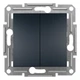 Переключатель двухклавишный Schneider Electric Asfora антрацит EPH0600171 - изображение 1