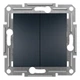 Кнопочный выключатель двухклавишный Schneider Electric Asfora антрацит EPH1100171 - изображение 1