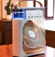 Настольный вентилятор Mini Fan, увлажнитель воздуха с цветной LED подсветкой RGB от USB, Белый - изображение 3