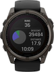 Smartwatch Garmin fenix 8 51mm Solar Sapphire Carbon Gray Dlc Titanium With Black and Pebble Gray Silicone Band (010-02907-11) - obraz 5