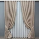 Комплект штор VR-Textil Лен Букле 150х270 2шт и Тюль 400х270 1813ш-115т Пудровый с белым 71-039/3 - изображение 1