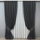 Комплект штор VR-Textil Лен Букле 150х270 2шт и Тюль 500х270 1810ш-115т Графитовый с белым 71-038/4 - изображение 1