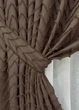 Комплект штор VR-Textil Лен Букле 200х270 2шт и Тюль 500х270 1814ш-115т Коричневый с белым 71-037/6 - изображение 4