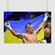 Постер Боксер Александр Усик с флагом Украины, боксёр, спортивний плакат, A3 28×42 см (id1403) - изображение 1