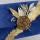 Конверт оксамитовий під гроші розмір 16,6 х 8 см з печаткою поталлю та декором на магнітній застібці синього кольору - изображение 3