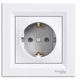 Розетка Schneider Electric Asfora с заземлением белая EPH2900121 - изображение 1