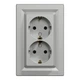 Розетка Schneider Electric Asfora з заземленням подвійна алюміній EPH9900161 - зображення 5