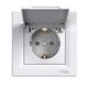 Розетка Schneider Electric Asfora с крышкой с заземлением белая EPH3100121 - изображение 1