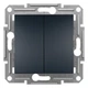 Выключатель двухклавишный Schneider Electric Asfora антрацит EPH0300171 - изображение 1