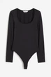 Боді-футболка жіноча H&M 1203128001c33 2XL Чорна (1000000052663) - зображення 5