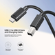 Kabel Unitek USB-C - USB-B 2 m Black (C14140ABK03-2M) - obraz 3