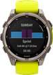 Smartwatch Garmin fenix 8 47mm Solar Sapphire Titanium with Amp Yellow and Graphite Silicone Band (010-02906-21) - obraz 2