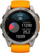 Smartwatch Garmin fenix 8 51mm AMOLED Sapphire Titanium with Spark Orange and Graphite Silicone Band (010-02905-11) - obraz 5