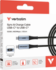 Кабель Verbatim Sync & Charge with Display 100W USB-C - USB-C 1.2 м Black (0023942318484) - зображення 4