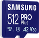 Карта памяти Samsung PRO Plus microSDXC 512GB UHS-I U3 V30 + SD-адаптер (MB-MD512SA/EU) - изображение 5