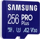 Карта памʼяті Samsung PRO Plus microSDXC 256GB UHS-I U3 V30 + SD-адаптер (MB-MD256SA/EU) - зображення 2