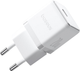 Ładowarka sieciowa Baseus Palm Fast Charger 1C 20W EU with Baseus Mini White Cable USB-C to USB-C 60W (20V/3A) 1 m Moon White (P10111602213-01) - obraz 1