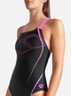 Купальник суцільний жіночий Arena Graphic Swimsuit Swim Pro Back 009024-590 40 Чорний/Рожевий (3468337554059) - зображення 3