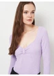 Боди лонгслив H&M M Сиреневый 1137323_сиреневый - изображение 4