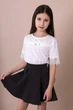 Блузка з мереживом для дівчинки Mevis біла 5035-02 128 см - зображення 3