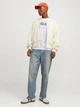 Футболка хлопковая длинная мужская Jack & Jones 12257579 L White (5715519837218) - изображение 4
