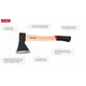 Топор 800 г, ручка пекан, 48-57 HRC INTERTOOL HT-0257 (257214) - изображение 7
