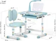 Комплект Evo-kids BD-20 Парта + стілець + лампа Блакитний (BD - 20 BL) - зображення 4