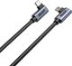 Kabel Unitek USB-C PD 100W Dual 90 Degree 0.5 m Black (C14147ABK01-0.5M) - obraz 3
