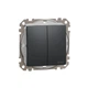 Выключатель двухклавишный Schneider Electric Sedna Design IP44 чёрный SDD214105 - изображение 1