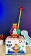 Детская игрушка каталка на палочке с подвижными элементами и колокольчиком Мотылек Оранжевый - изображение 5