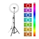 Кільцева лампа RGB MJ260 26 см для відео Селфі лампа + Штатив 2 м (37108) - зображення 3