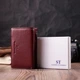 Кожаный женский кошелек в три сложения ST Leather 22489 Бордовый - изображение 10