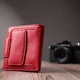 Вертикальный кошелек для ярких женщин из натуральной кожи ST Leather 22702 Красный - изображение 10