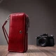 Фактурный клатч на два отделения из лакированной натуральной кожи ST Leather 22692 Красный - изображение 10