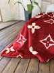 Плед покрывало плюшевое Cappone из микрофибры LV 200х220 см Красное - изображение 5