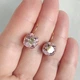 Cерьги Hand Made позолоченные с кристаллами Swarovski розово-сиреневого оттенка - изображение 2